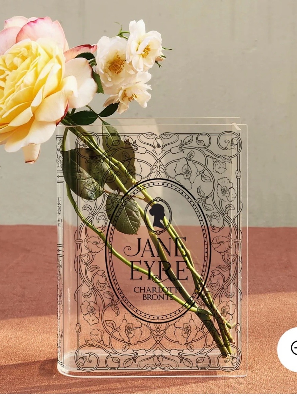 Jane Eyre Clear Acrylic Book Vase Flower Decorative Book Shaped Aesthetic Decor